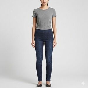 Banana Republic Denim Leggings Side Zip‎ Pintuck Skinny Pants 28 Blue